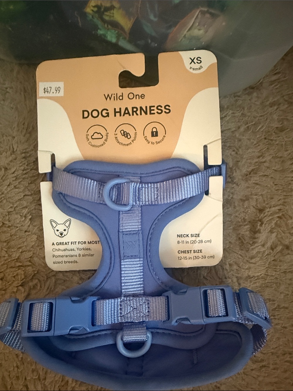 NEW XS Blue Dog Harness - Comfortable Padded Harness ‘Wild One’